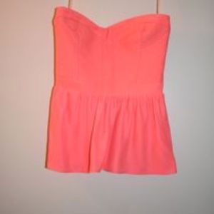 Parker Peplum Silk Sleeveless Top in Coral